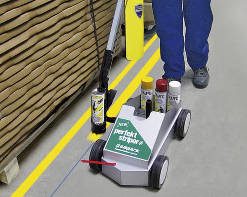 a.m.p.e.r.e. Vloermarkeringsapparaatset met 12 blikken markeringsverf