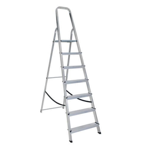 Aluminium beugelladder, 7 trede(n) met traanplaatprofiel