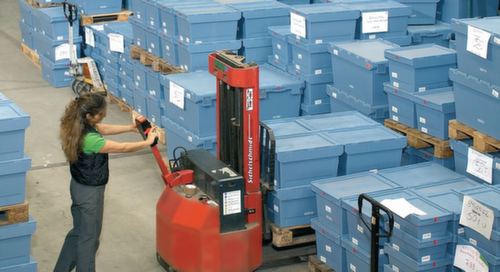 BITO Herbruikbare grootvolumebak met dubbele bodem, inhoud 120 l