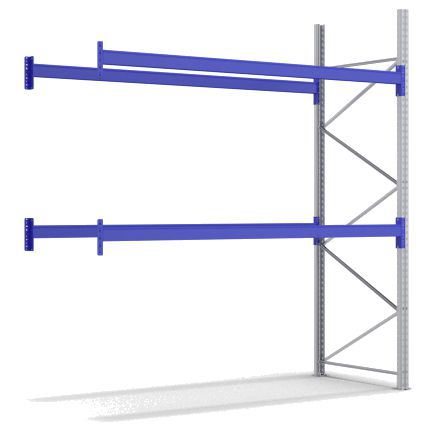 Palletstelling voor 10 pallets, 1900 mm breed, 5 opslagniveaus