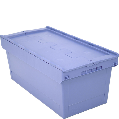 BITO Herbruikbare bak verzegelbaar, inhoud 76 l, Tweedelig scharnierdeksel