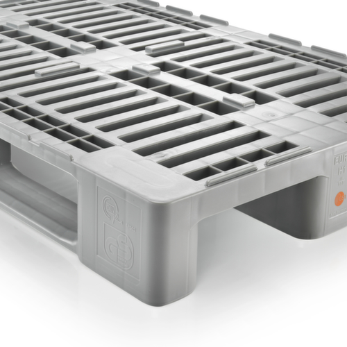 Hygiënepallet EURO H1 met borgrand, hogedruk polyethyleen, lengte x breedte 1200 x 800 mm