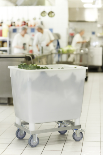 Onderrijdbare rechthoekige bak, inhoud 210 l, natuur, 4 voeten