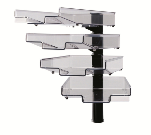 Hansa Zwenkbare brievenbakken, 4 vakken 240x320 mm, zwart