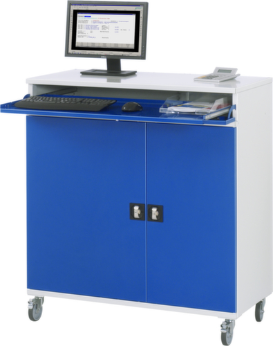 RAU Mobiele PC-kast 60, RAL7035 lichtgrijs/RAL5010 gentiaanblauw