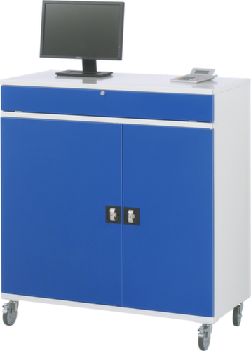 RAU Mobiele PC-kast 60, RAL7035 lichtgrijs/RAL5010 gentiaanblauw