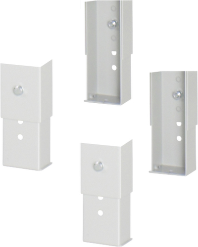 RAU In hoogte verstelbare werkbank Serie 7000, 2 laden, 1 legbord, RAL7035 lichtgrijs/RAL5010 gentiaanblauw