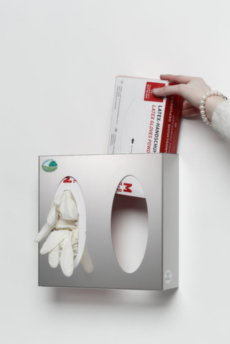 Dispenser voor handschoenen met 2 vakken