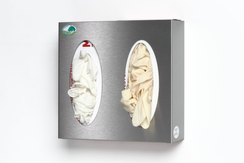 Dispenser voor handschoenen met 2 vakken