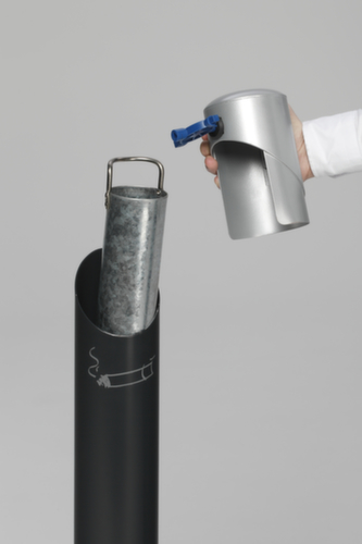 VAR Staande asbak SG 105 R van staal, RAL7021 zwartgrijs