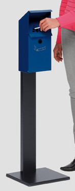 VAR Asbak met schuin dak, gentiaanblauw