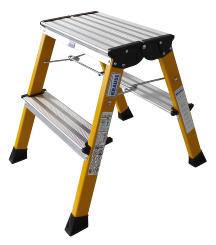 Krause Verrijdbaar vouwtrapje Monto® Rolly®, aluminium, geel