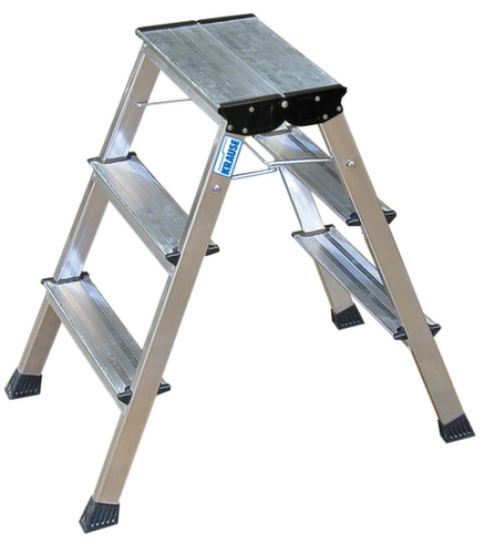 Krause Verrijdbaar vouwtrapje Monto® Rolly®, aluminium, aluminium-zilver