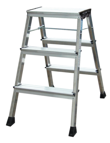 Krause Verrijdbaar vouwtrapje Monto® Rolly®, aluminium, aluminium-zilver