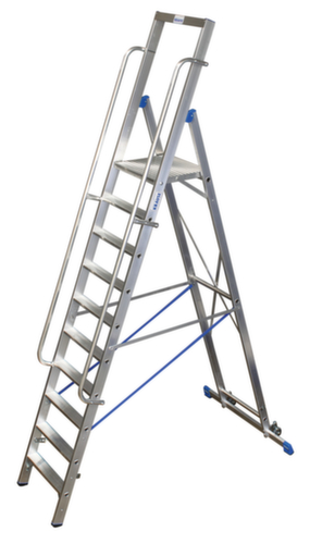 Krause Ladder STABILO® Professional met leuning aan twee zijden, 10 trede(n) met traanplaatprofiel