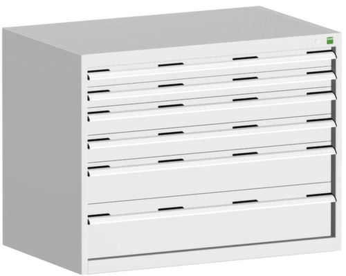 bott Ladekast cubio oppervlak 1050 x 650 mm, 6 lade(n), RAL7035 lichtgrijs/RAL7035 lichtgrijs