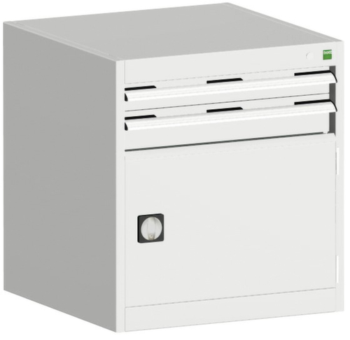 bott Ladekast cubio met oppervlak 650 x 650 mm, 2 lade(n), RAL7035 lichtgrijs/RAL7035 lichtgrijs