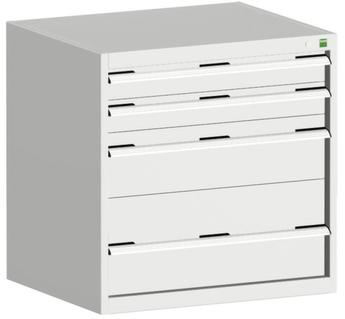 bott Ladekast cubio oppervlak 800 x 525 mm, 4 lade(n), RAL7035 lichtgrijs/RAL7035 lichtgrijs