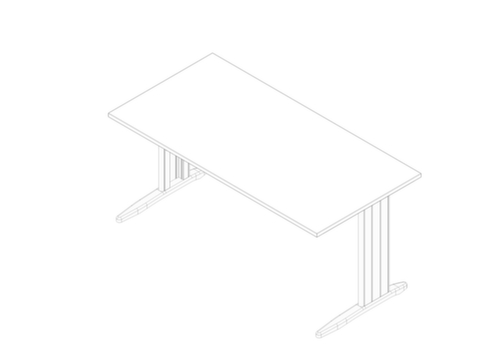 Quadrifoglio Bureau Practika met C-voetonderstel, breedte x diepte 1600 x 800 mm, plaat wit