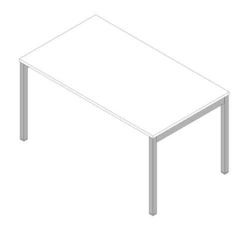 Quadrifoglio Bureau Practika met 4-voetonderstel, breedte x diepte 1400 x 800 mm, plaat wit