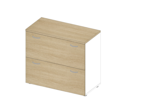 Quadrifoglio Hangmappenkast Practika, 2 uittrekelementen, wit/eiken