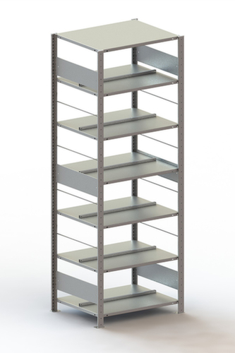 META Boutloze vijlplank voor gebruik aan beide zijden, 7 vloer, RAL7035 lichtgrijs