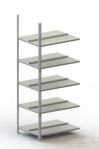 META Schroefbaar vijlenrek Bevestigingsveld voor gebruik aan beide zijden, 5 vloer, RAL7035 lichtgrijs