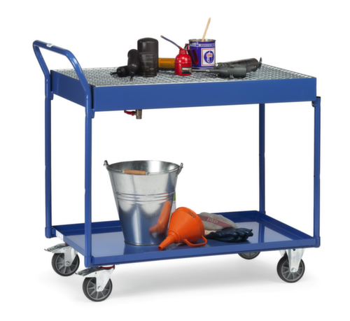 fetra Tafelwagen met oliedichte bakken 1000x600 mm, draagvermogen 300 kg, 2 etages