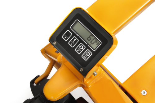 fetra Vorkhefwagen met weegsysteem, 2000 kg draagvermogen, polyurethaan/polyurethaan