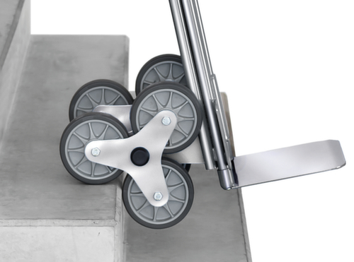 fetra 3-ster trappensteekwagen van aluminium, draagvermogen 200 kg, breedte schep 320 mm, TPE-banden