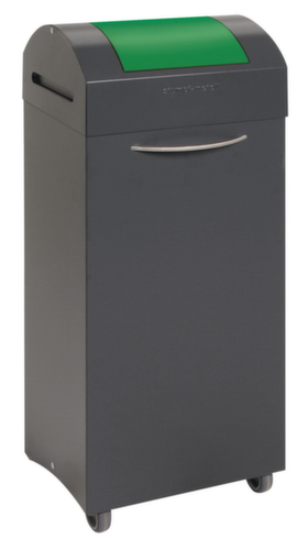 stumpf Verrijdbare afvalverzamelbak, 75 l, RAL7016 antracietgrijs, deksel groen