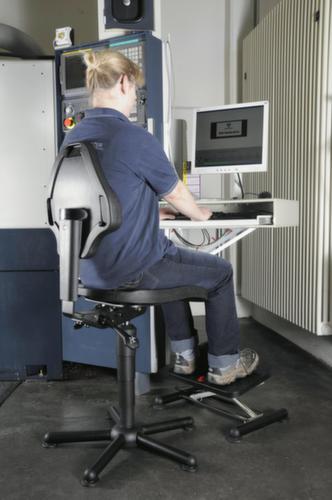 meychair Werkstoel Workster Komplex met synchroonmechanisme, zitting PU-schuim zwart, met Kunststof glijders