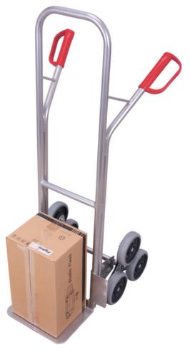 VARIOfit 3-ster trappensteekwagen van aluminium, draagvermogen 200 kg, breedte schep 320 mm, massief rubber-banden