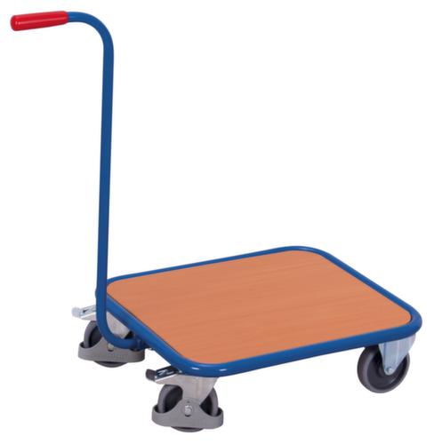 VARIOfit Handgreeprol met houten laadvloer, draagvermogen 250 kg, 2 zwenk- en 2 bokwielen