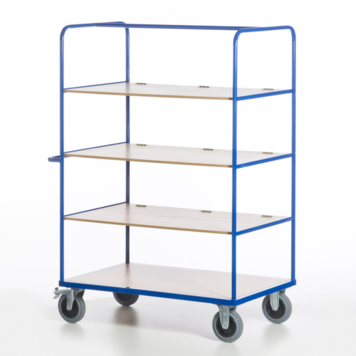 Rollcart Etagewagen met in-/uitklapbare bodem, draagvermogen 600 kg, 4 etages