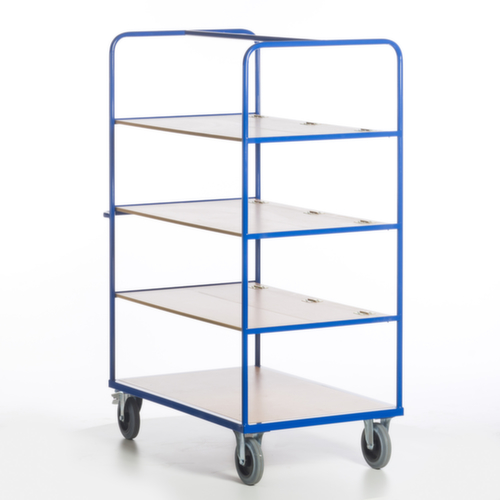 Rollcart Etagewagen met in-/uitklapbare bodem, draagvermogen 600 kg, 4 etages