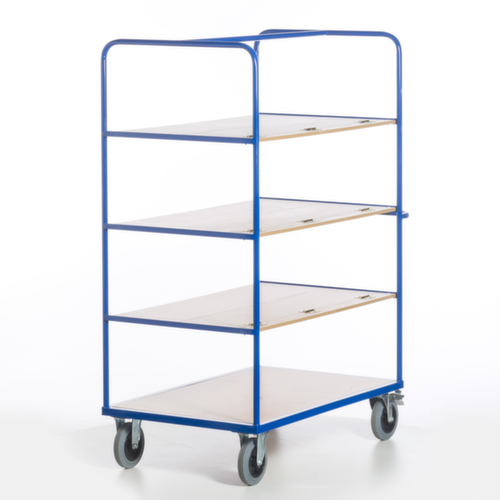 Rollcart Etagewagen met in-/uitklapbare bodem, draagvermogen 600 kg, 4 etages