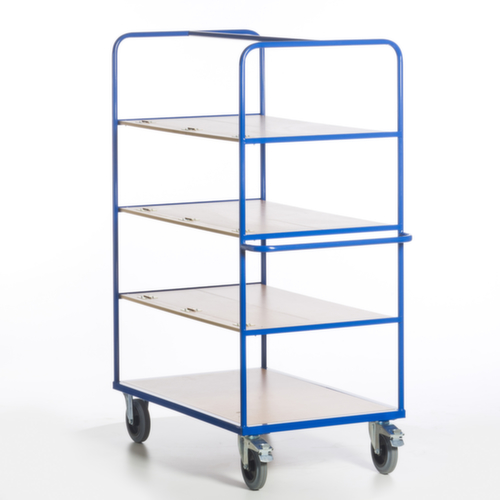 Rollcart Etagewagen met in-/uitklapbare bodem, draagvermogen 600 kg, 4 etages