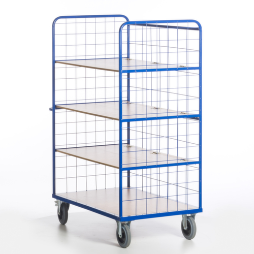 Rollcart Etagewagen met in-/uitklapbare bodem, draagvermogen 600 kg, 4 etages