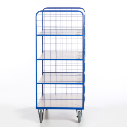 Rollcart Etagewagen met in-/uitklapbare bodem, draagvermogen 600 kg, 4 etages