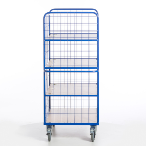 Rollcart Etagewagen met in-/uitklapbare bodem, draagvermogen 600 kg, 4 etages