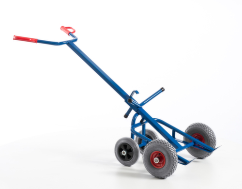 Rollcart Trommelwagen met steunwielen, draagvermogen 250 kg, lucht banden