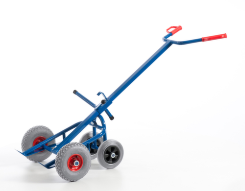 Rollcart Trommelwagen met steunwielen, draagvermogen 250 kg, lucht banden