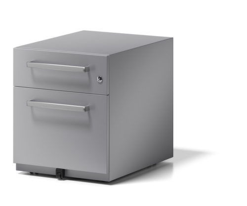 Bisley Rolcontainer Note met HR uittrekbaar, 1 lade(n), zilverkleurig/zilverkleurig