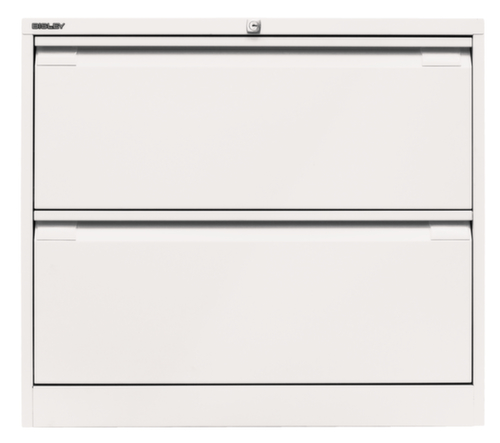 Bisley Hangmappenkast, 2 uittrekelementen, verkeerswit/verkeerswit