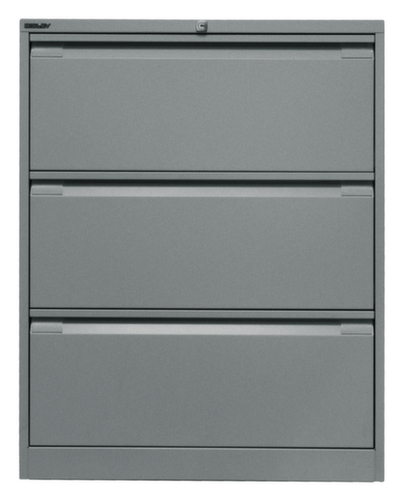 Bisley Hangmappenkast, 3 uittrekelementen, zilverkleurig/zilverkleurig