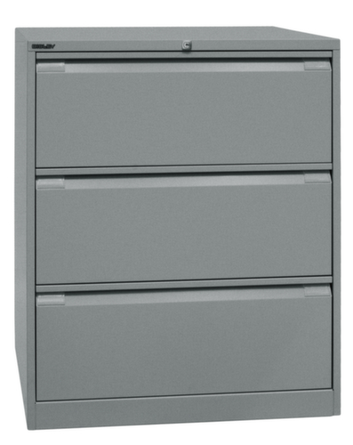Bisley Hangmappenkast, 3 uittrekelementen, zilverkleurig/zilverkleurig