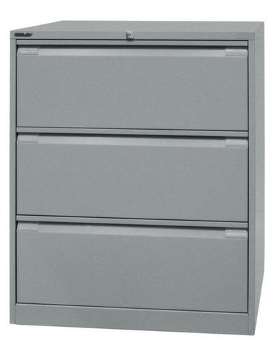 Bisley Hangmappenkast, 3 uittrekelementen, zilverkleurig/zilverkleurig