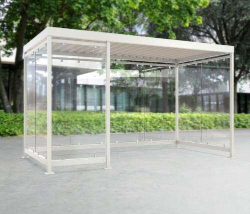 WSM Rokersoverkapping K4 c/b met brede ingang, breedte x diepte 4195 x 2165 mm