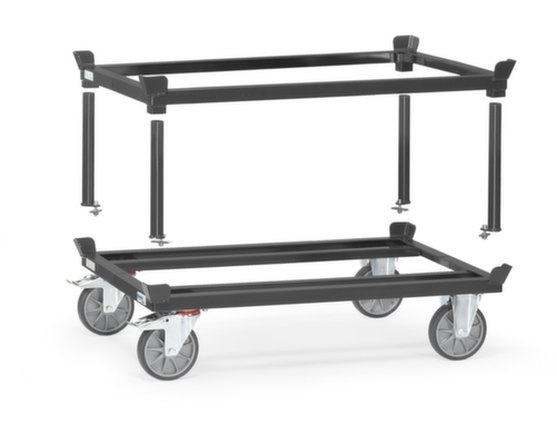 fetra Opzetframe GREY EDITION voor palletonderstel, laadvlak lengte x breedte 1210 x 810 mm, hoogte 370 mm